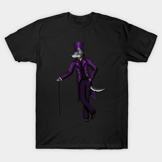 Wolf in top hat T-Shirt by HelenaCooper